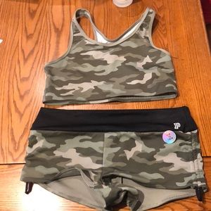 Victoria’s Secret camo sports bra and short set